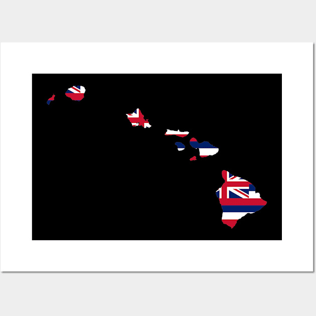 Hawaii Flag Map Wall Art by Historia